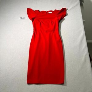 navy blue dress for baby girl Calvin Klein Dress Illusion Stripe StretchBlack Crepe Sleeveless Sheath 6  NWT$90 main image 0